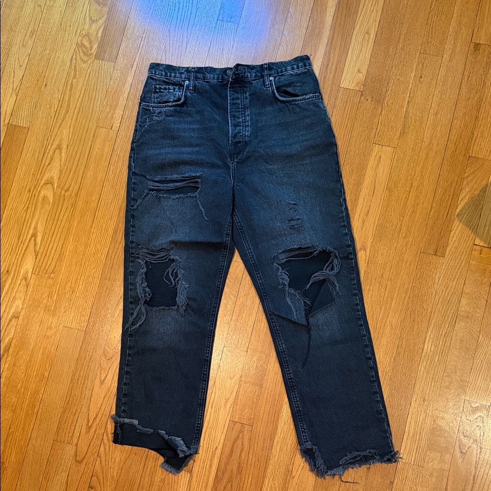 We The Free Distressed Black Boyfriend Jeans